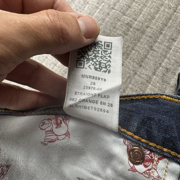True Religion Ricky Jean Men 29x27 Relaxed Straight Denim Pocket Big T Flap Y2K - Picture 10 of 10